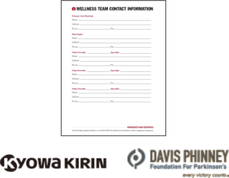 Wellness Team Contact Information Organizer thumbnail